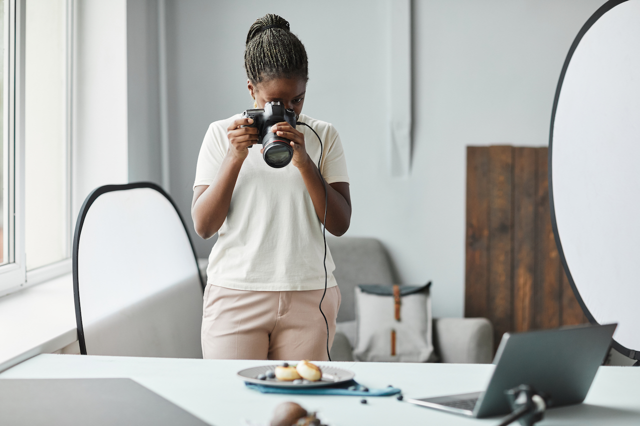 Photographer in studio