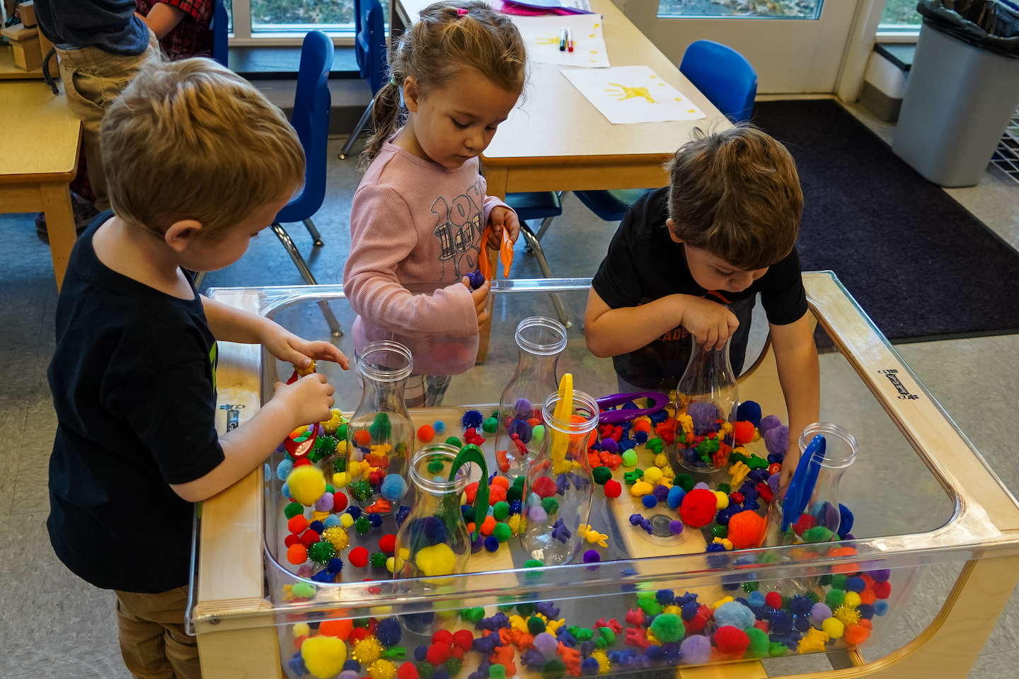 Students at the Esther Jetter Preschool enjoy interactive play sessions with new equipment purchased with funds from ODJFS grant.