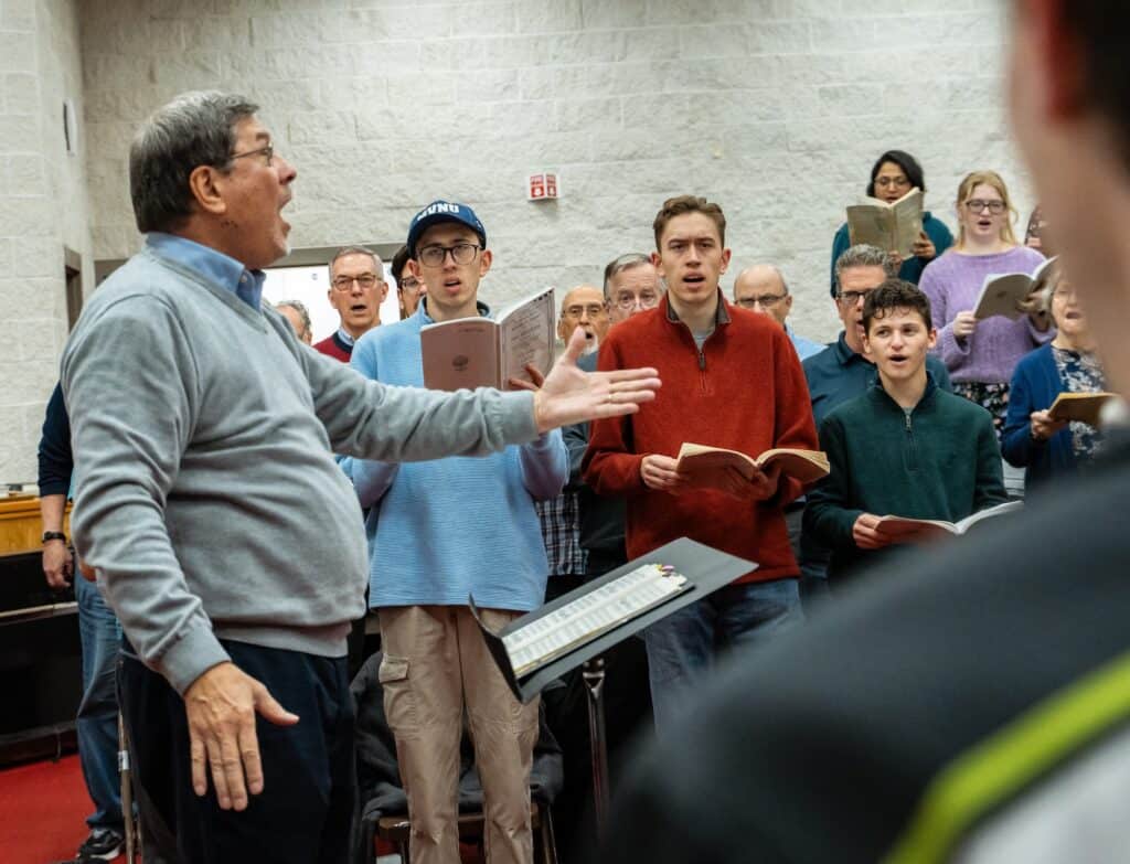 A choir singing