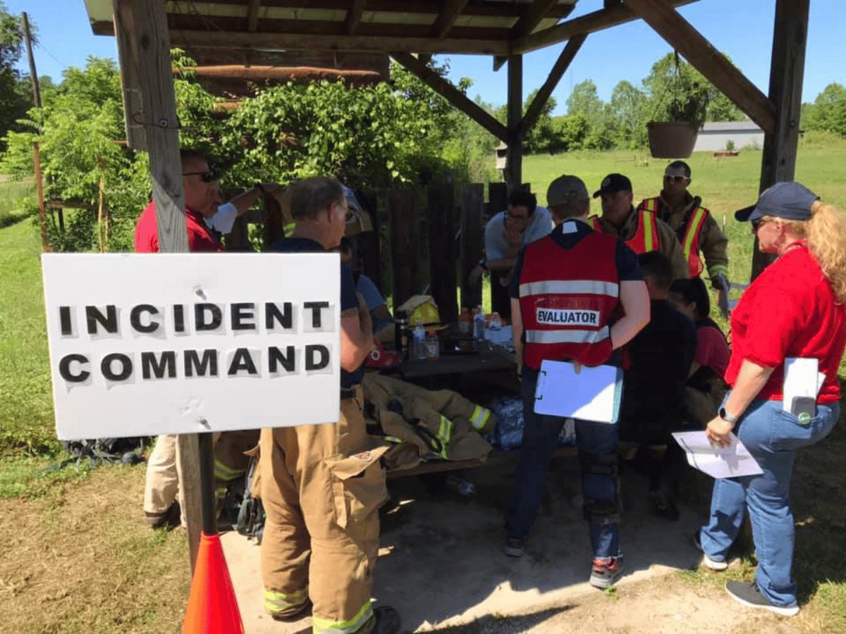 Students participating in emergency response training simulation at MVNU
