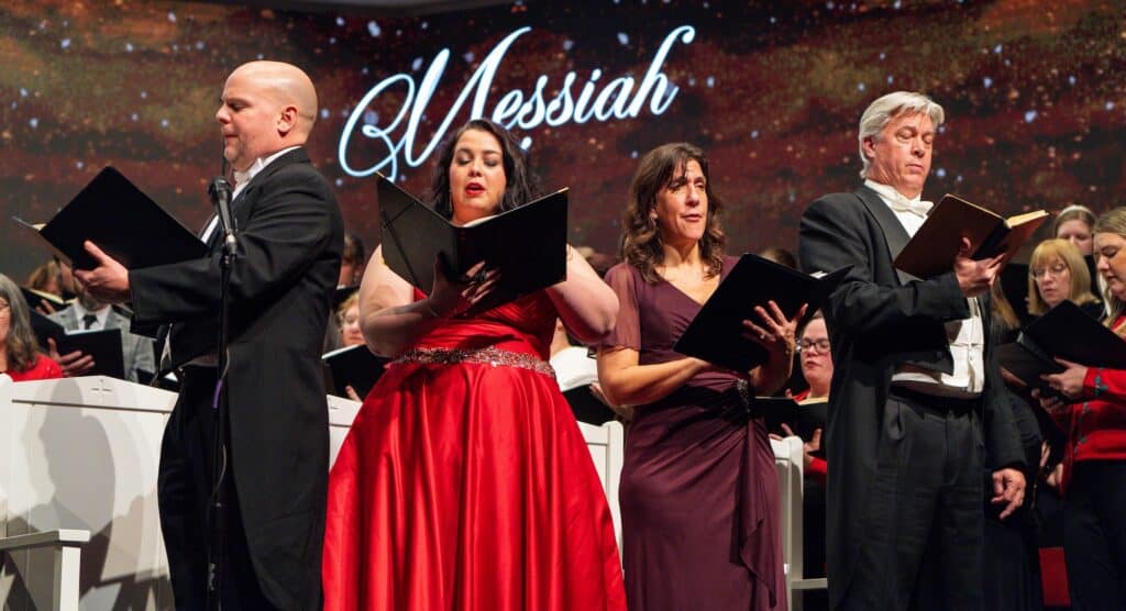 Choir performing Handel's 'Messiah' at MVNU's annual concert.