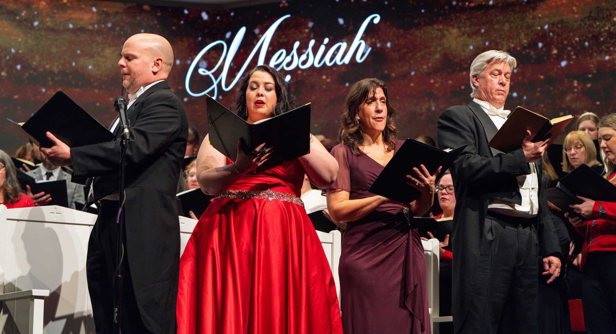 Choir performing Handel's 'Messiah' at MVNU's annual concert.