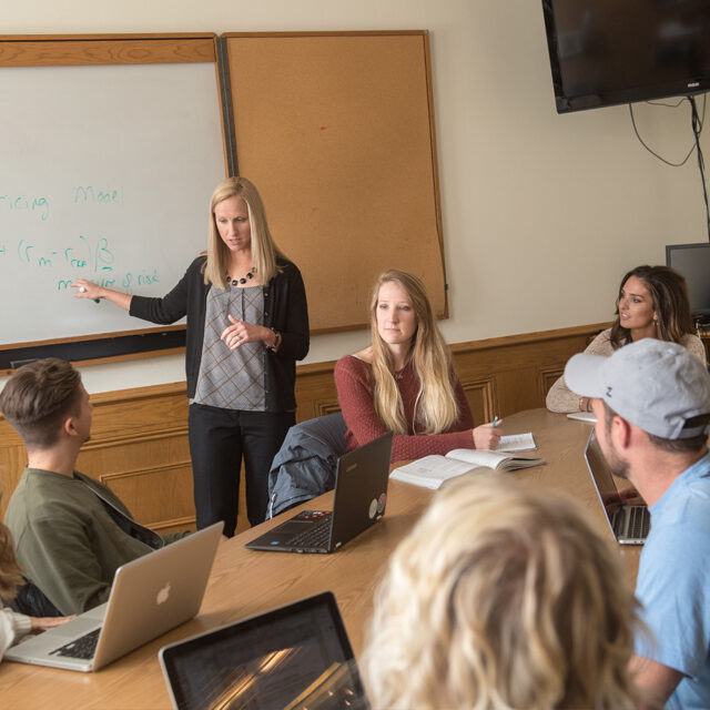 Accounting professor mentoring students in auditing and taxation at MVNU, a Christian university in Ohio